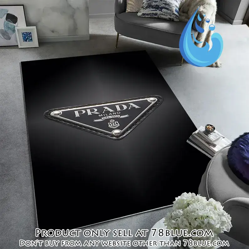 Prada milano black rug carpet home decor luxury brand special gift 78b0639691